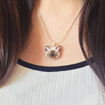 Colorpoint Cat Necklace in Seal Model Close