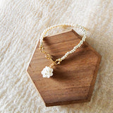 Cyme Petite Bracelet in White Front