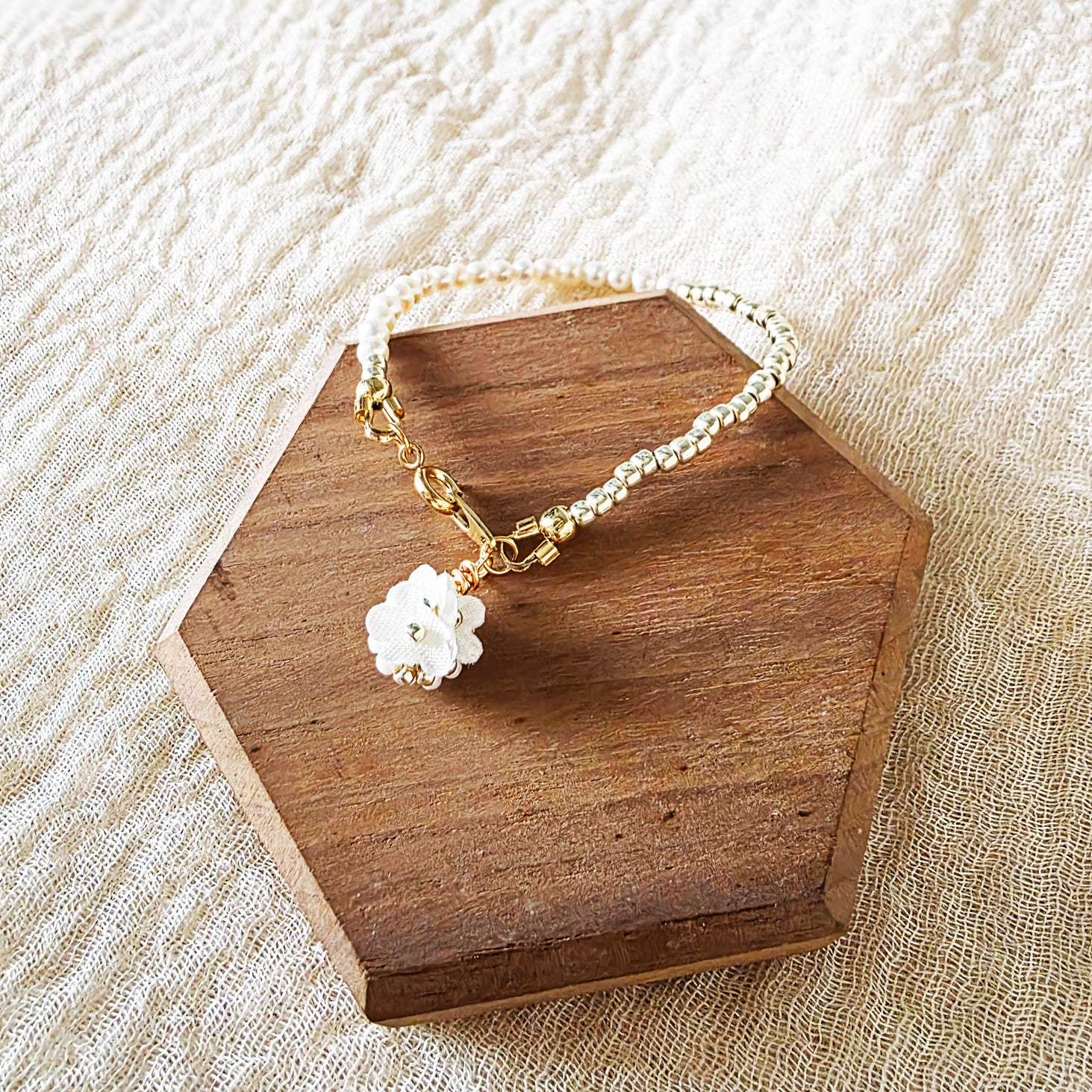 Cyme Petite Bracelet in White Right