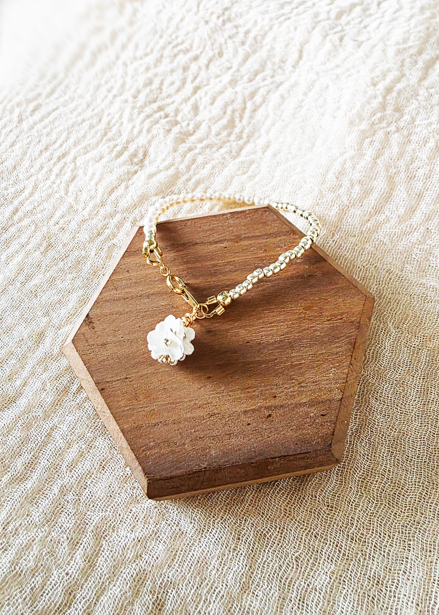 Cyme Petite Bracelet in White Right