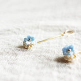 Cyme Petite Dangle Earrings in Blue Close Left