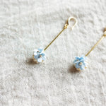 Cyme Petite Dangle Earrings in Blue Front Left