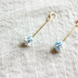 Cyme Petite Dangle Earrings in Blue Front Left