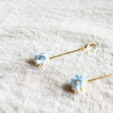 Cyme Petite Dangle Earrings in Blue Side Left