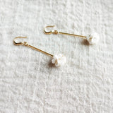 Cyme Petite Dangle Earrings in White Left Side
