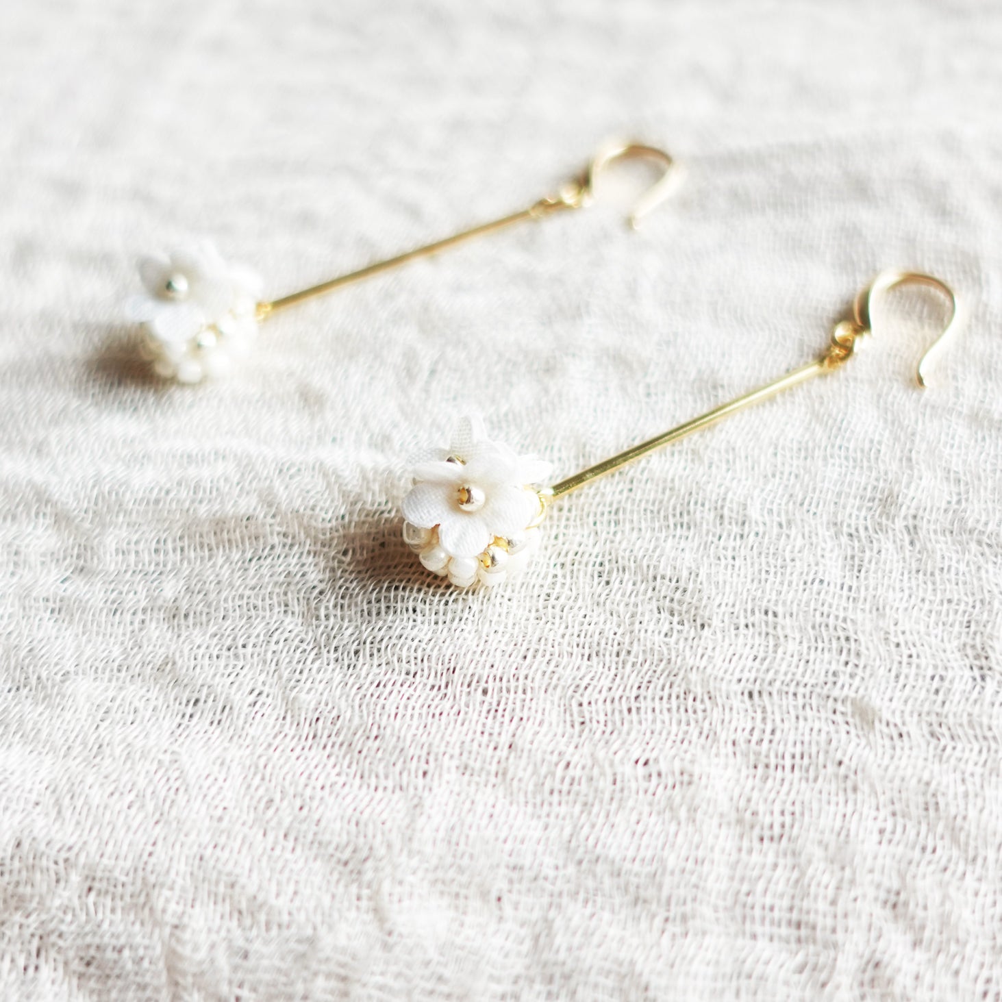 Cyme Petite Dangle Earrings in White Right