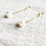 Cyme Petite Dangle Earrings in White Right