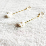 Cyme Petite Dangle Earrings in White Right