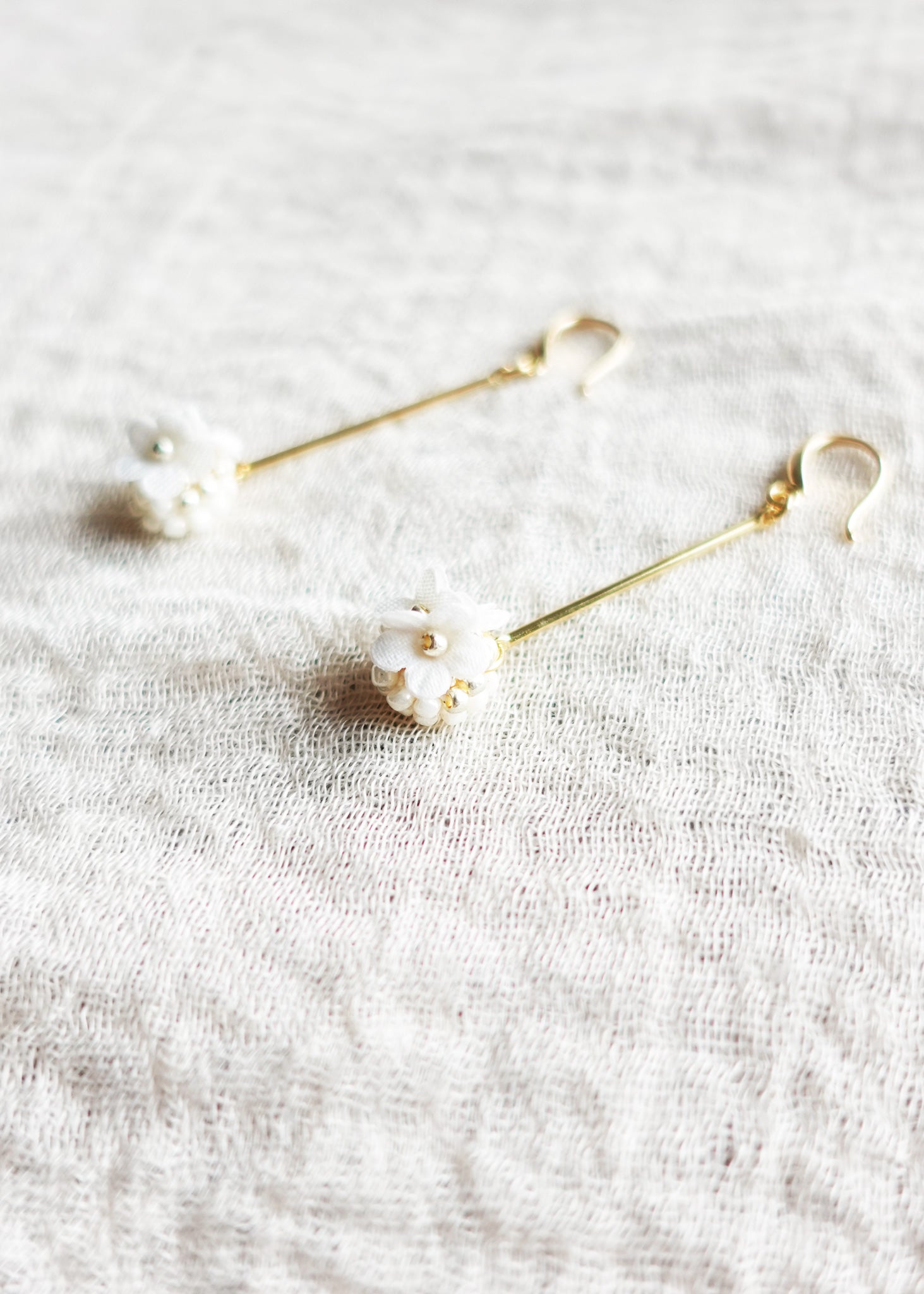 Cyme Petite Dangle Earrings in White Right