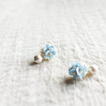 Light Blue Flower Earrings Cyme Petite Snowball