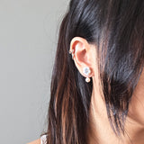 Cyme Petite Snowball Earrings in Blue