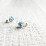 Cyme Petite Snowball Earrings in Blue Right Front