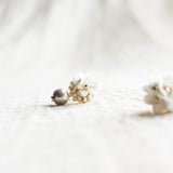 Cyme Petite Snowball Earrings in White Left