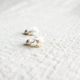 Cyme Petite Snowball Earrings in White Right Front