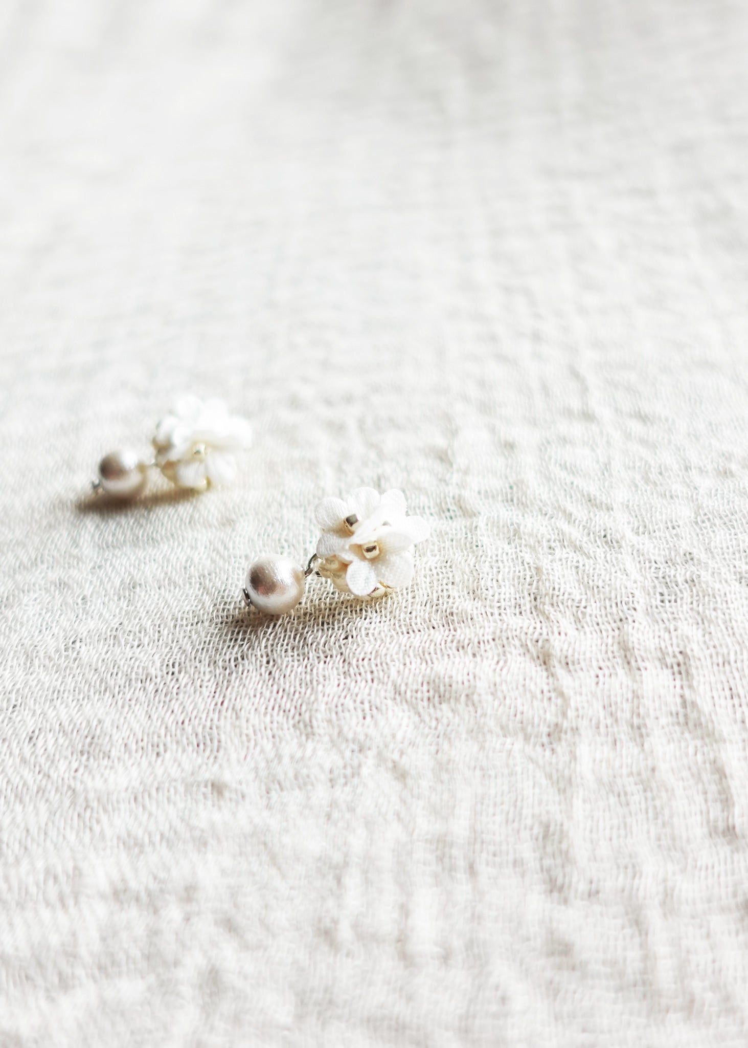 Cyme Petite Snowball Earrings in White Right Side