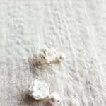 Cyme Petite Snowball Earrings in White Top