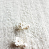 Cyme Petite Snowball Earrings in White Top