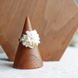 Cyme Ring in White Front