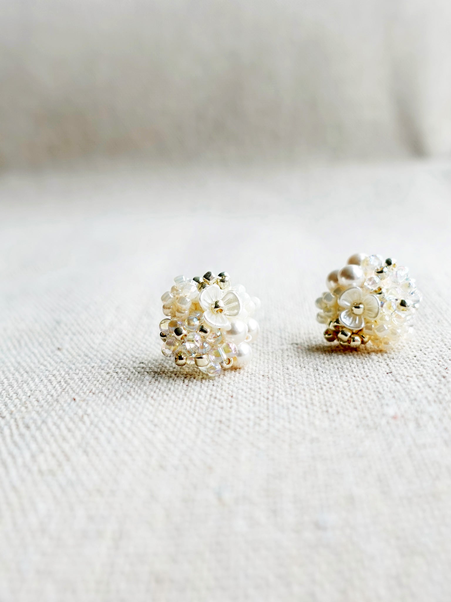 Cynthia Earrings in White Left