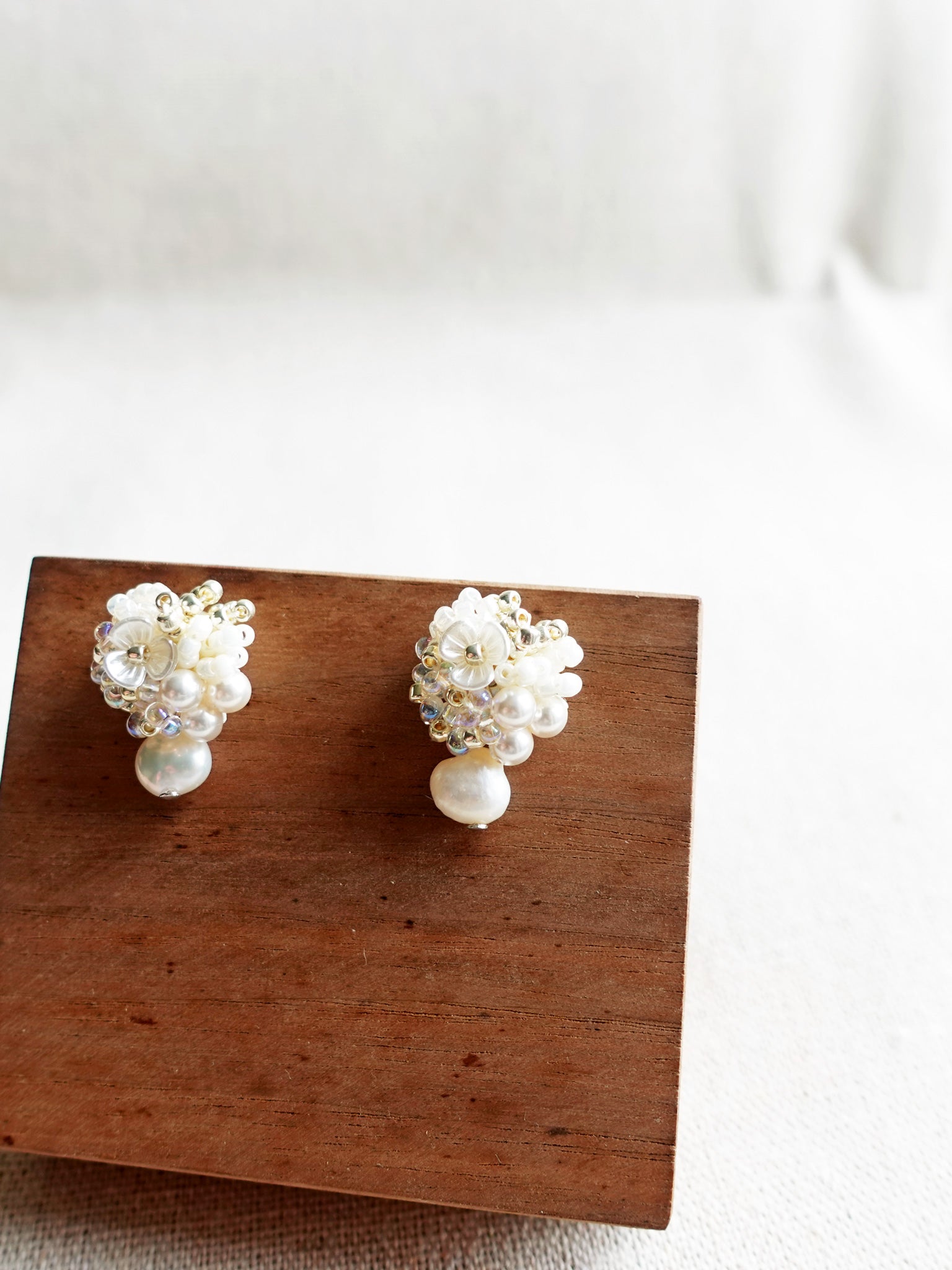 Cynthia Lilith Earrings in White Front