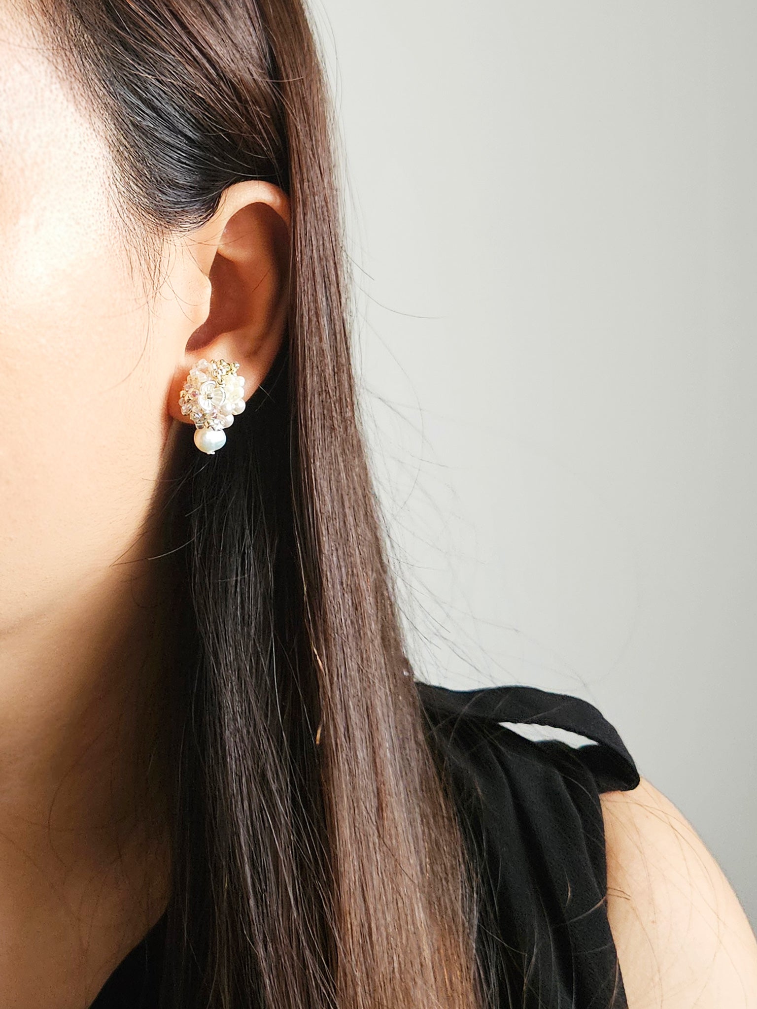 Cynthia Lilith Earrings in White Model