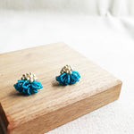 Dahlia Stud Earrings in Teal Display