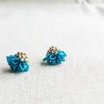 Dahlia Stud Earrings in Teal Right