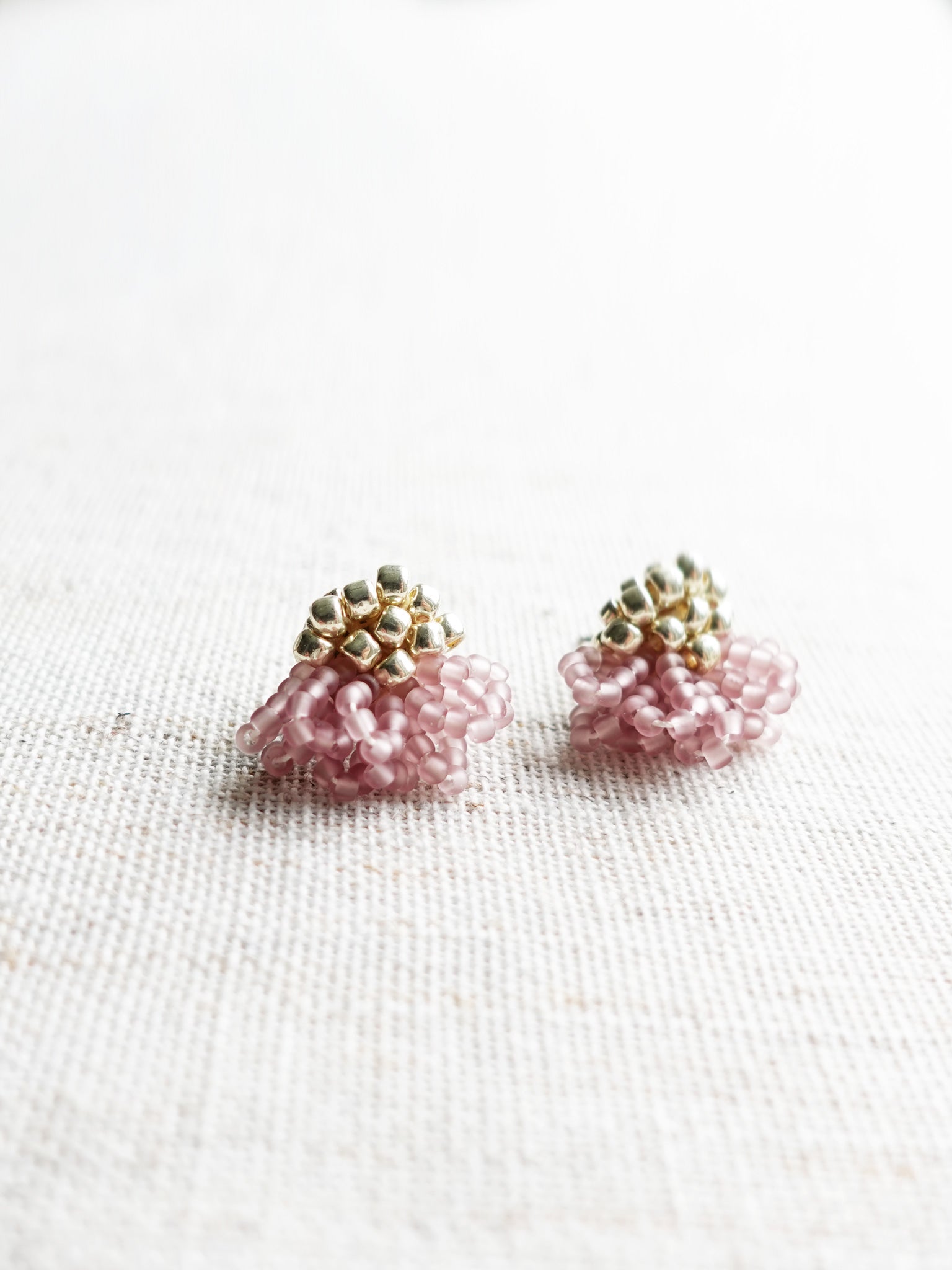 Dahlia Stud Earrings in Mauve Purple Left