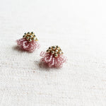 Dahlia Stud Earrings in Mauve Purple Right