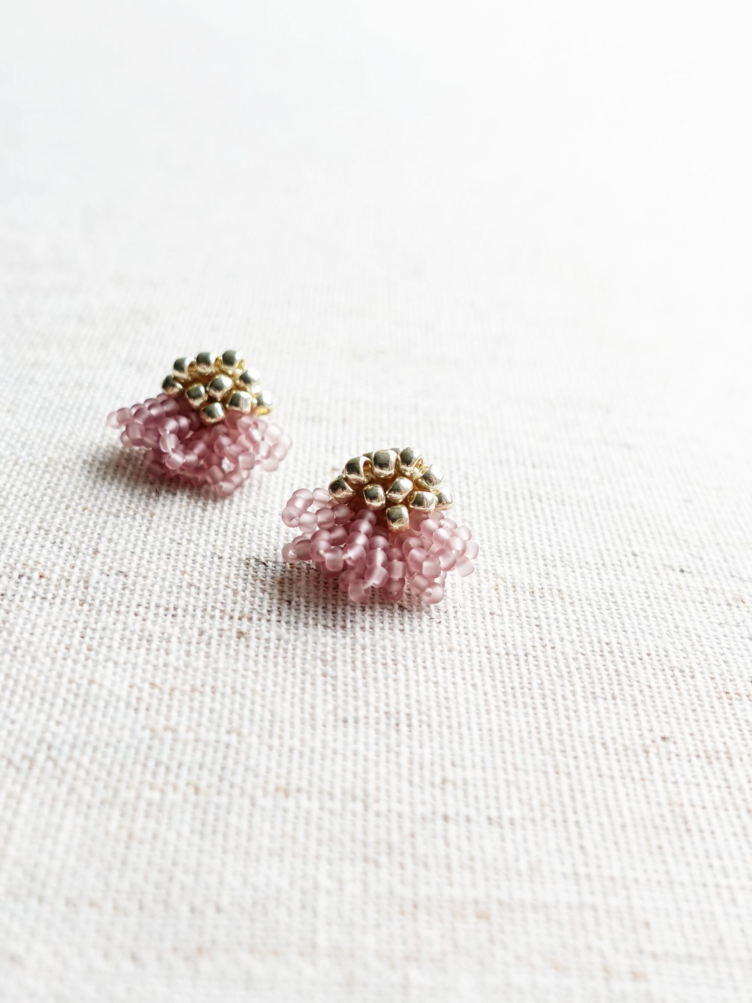 Dahlia Stud Earrings in Mauve Purple Right