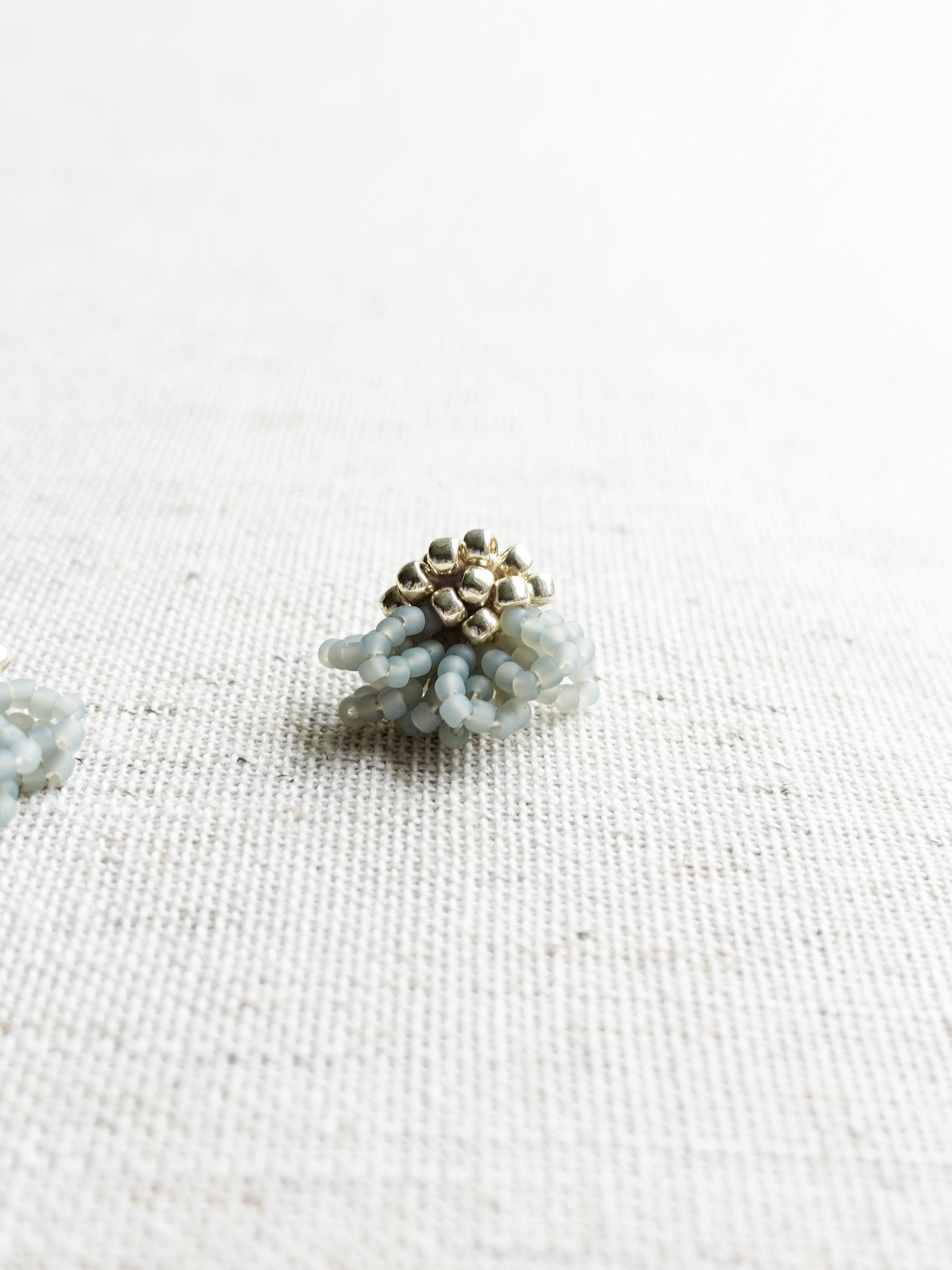 Dahlia Stud Earrings in Smoke Grey Front