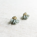 Dahlia Stud Earrings in Smoke Grey Left