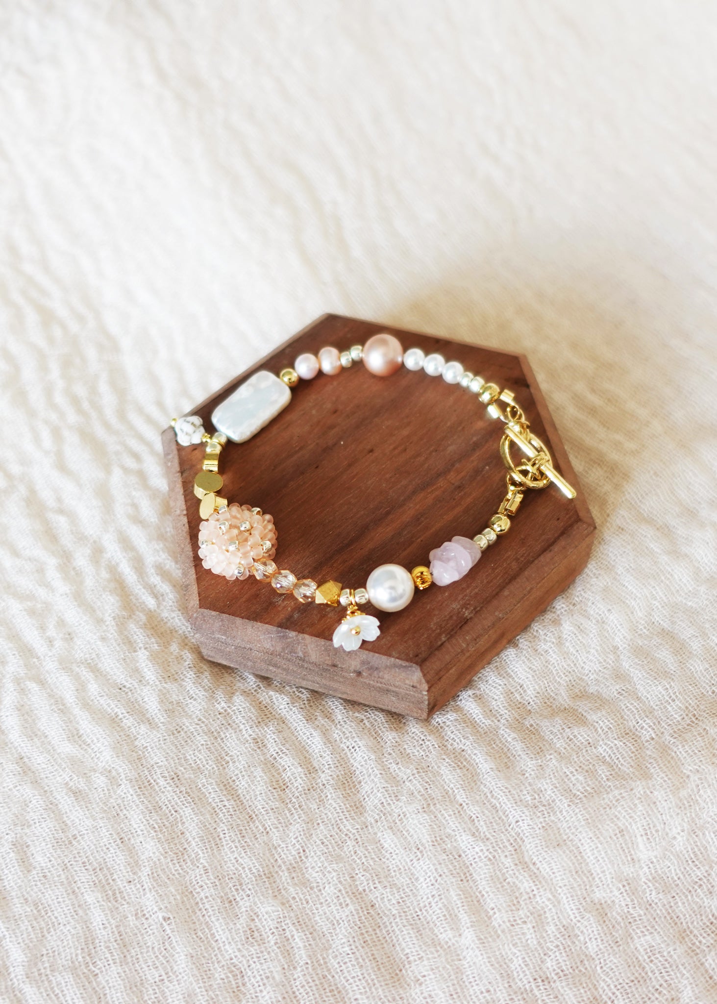 Dawn Serenade Bracelet in Blush Pink Display Top Front