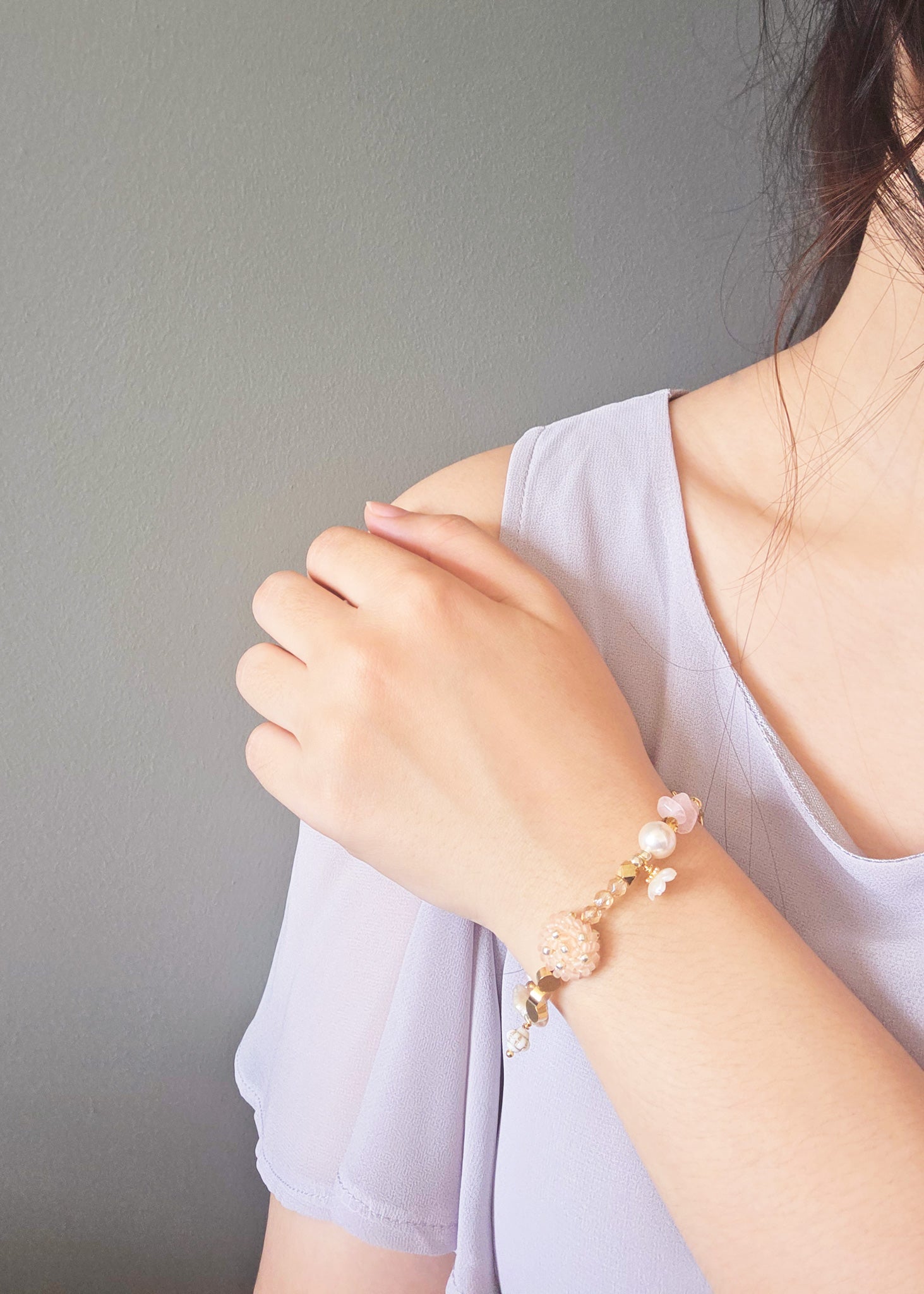 Dawn Serenade Bracelet in Blush Pink Model