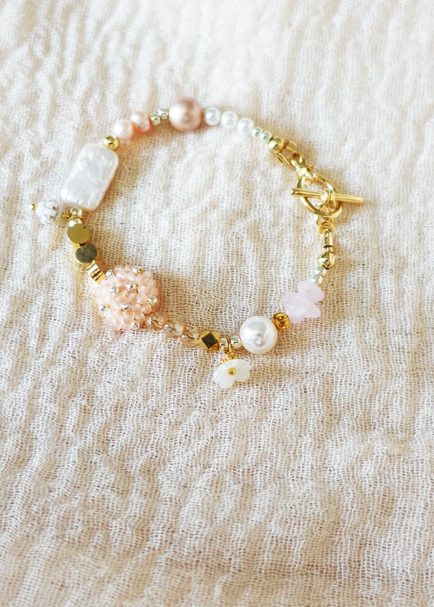Dawn Serenade Bracelet in Blush Pink Top Front