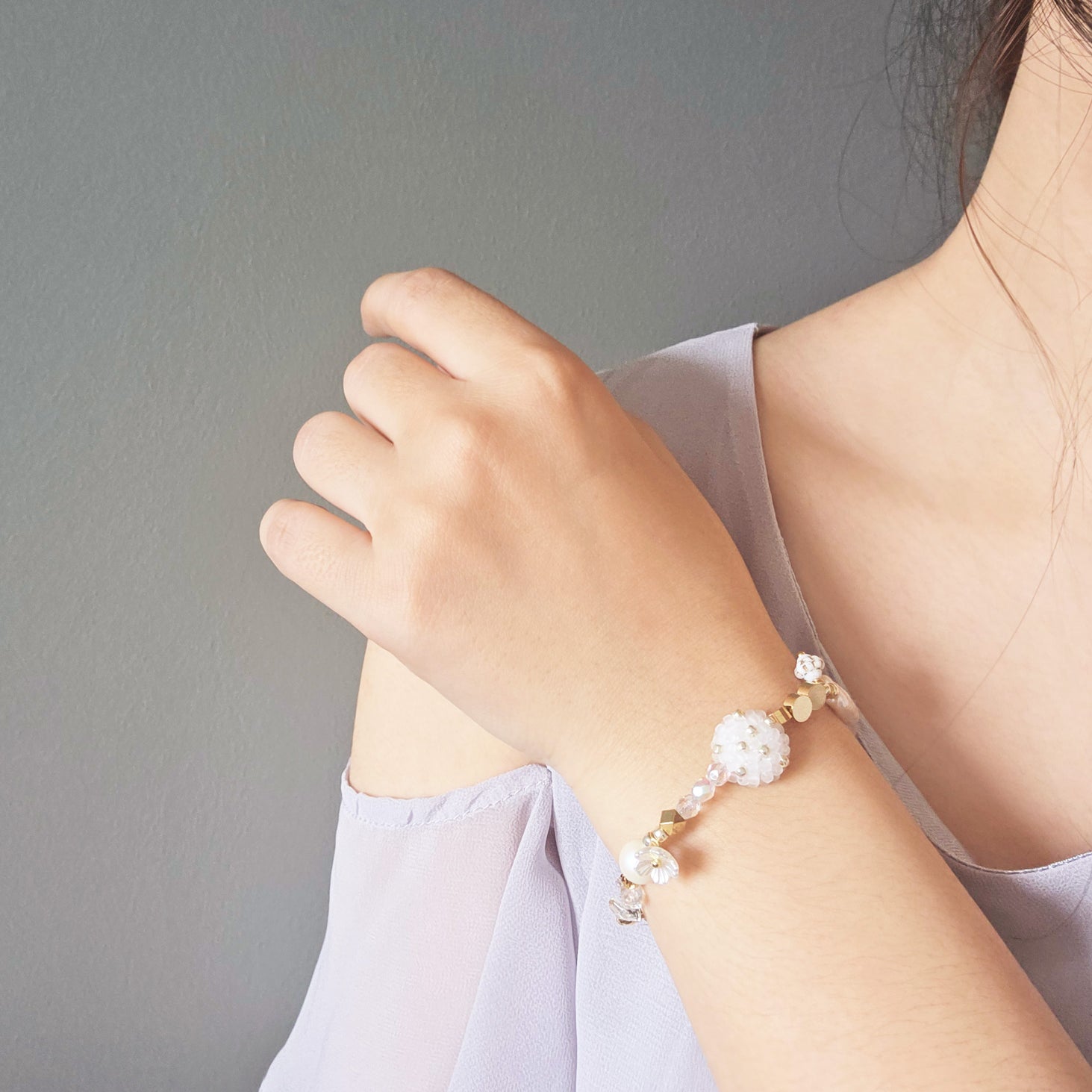 Dawn Serenade Bracelet in Cloud White Model