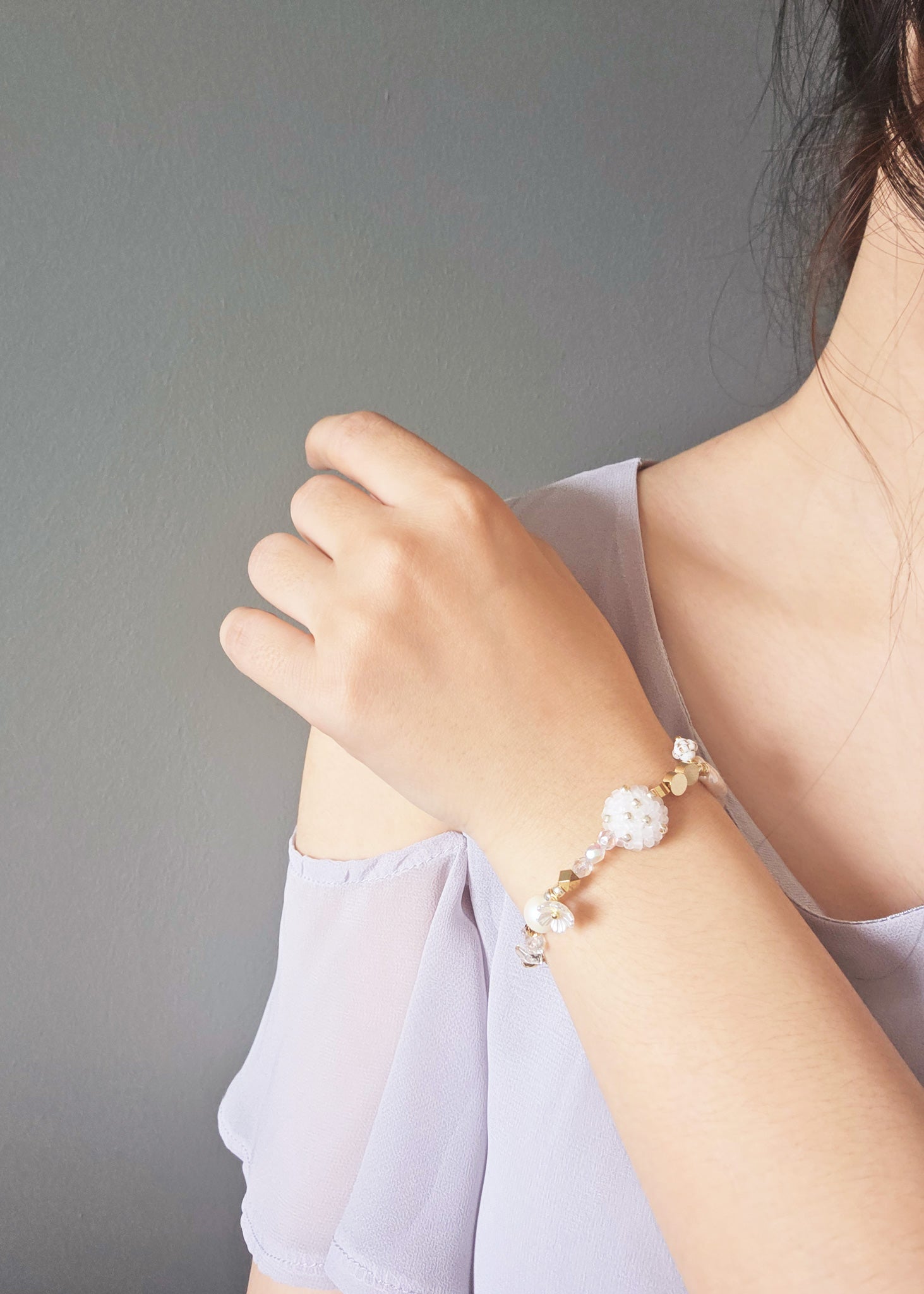 Dawn Serenade Bracelet in Cloud White Model