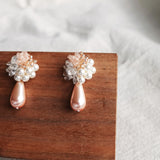 Diana Teardrop Mariota Earrings in Pink Display Right