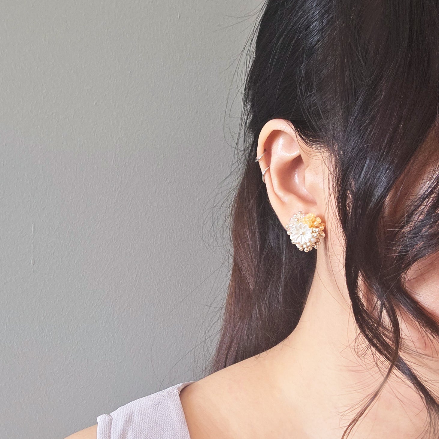 Dianelle Earrings in Orange Model