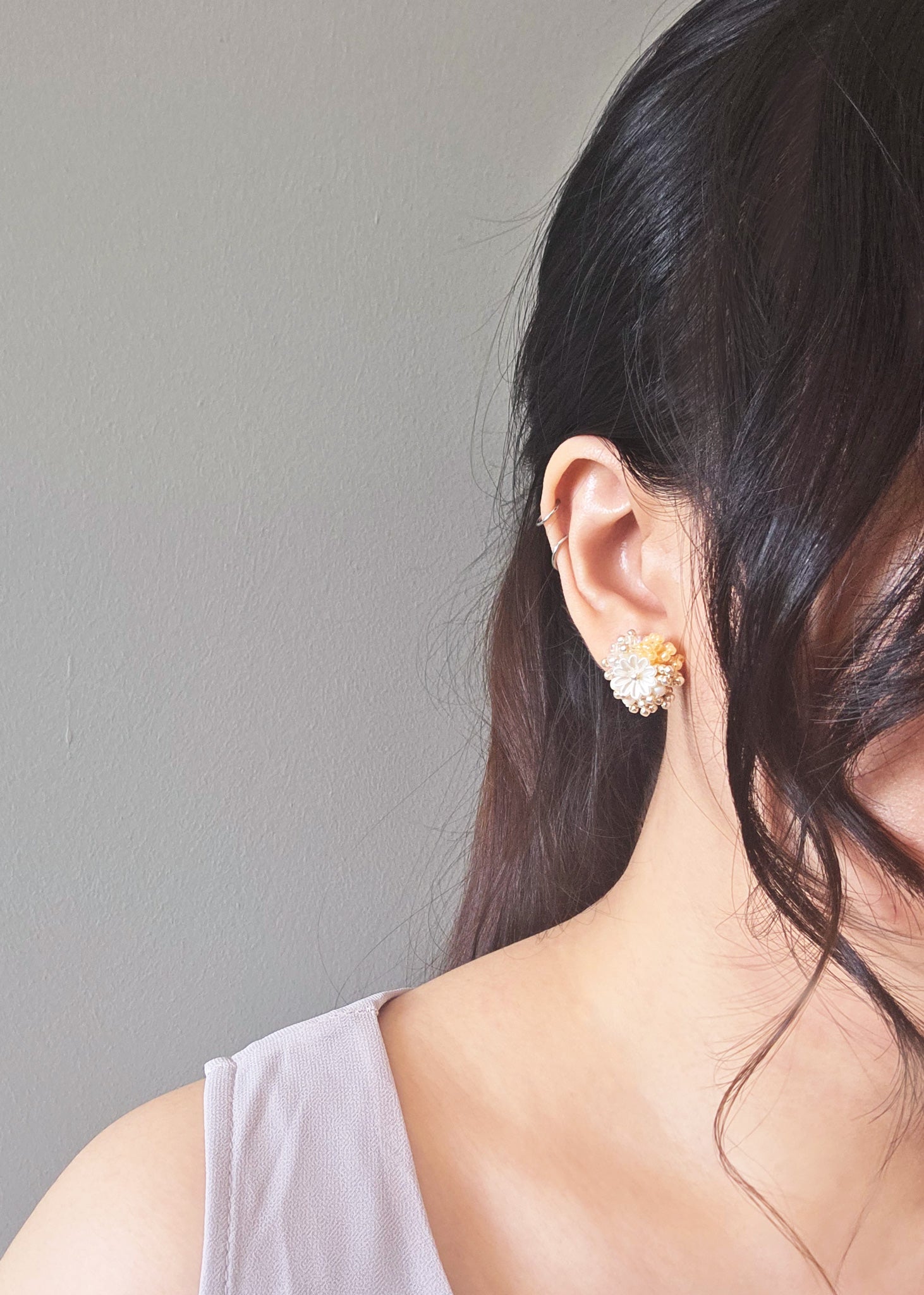 Dianelle Earrings in Orange Model