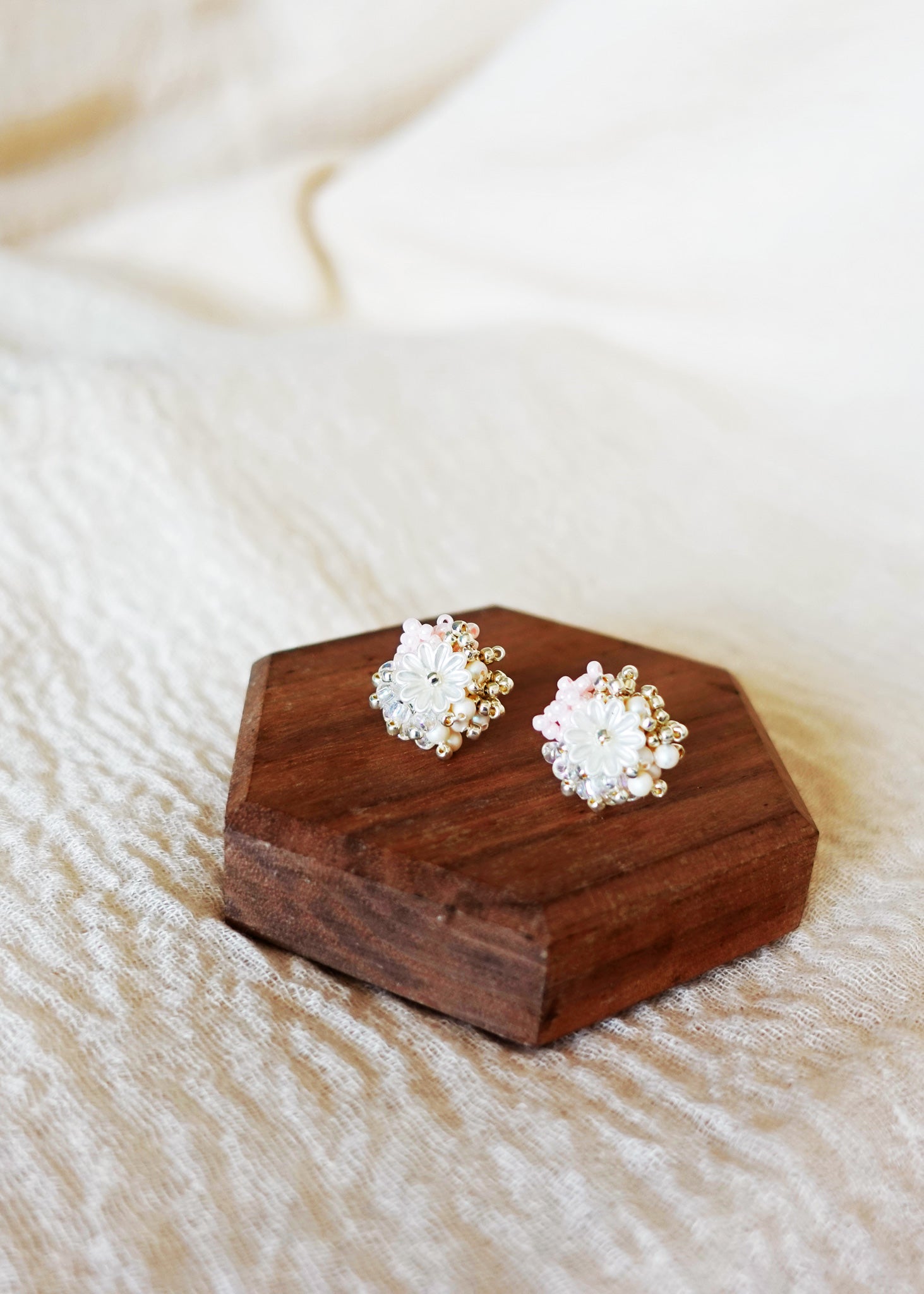 Dianelle Earrings in Pink Front