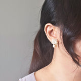 Dianelle Snowball Earrings in Yellow Model