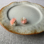 Dreamtide Stud Earrings in Coral Front Close