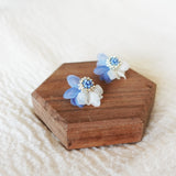 Ethereal Bicolor Stud Earrings in Blue Left