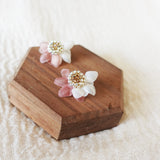 Ethereal Bicolor Stud Earrings in Brown Front