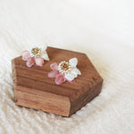 Ethereal Bicolor Stud Earrings in Brown Left