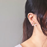 Ethereal Bicolor Stud Earrings in Brown Model
