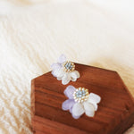 Ethereal Bicolor Stud Earrings in Grey Left