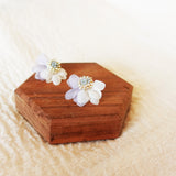 Ethereal Bicolor Stud Earrings in Grey Right