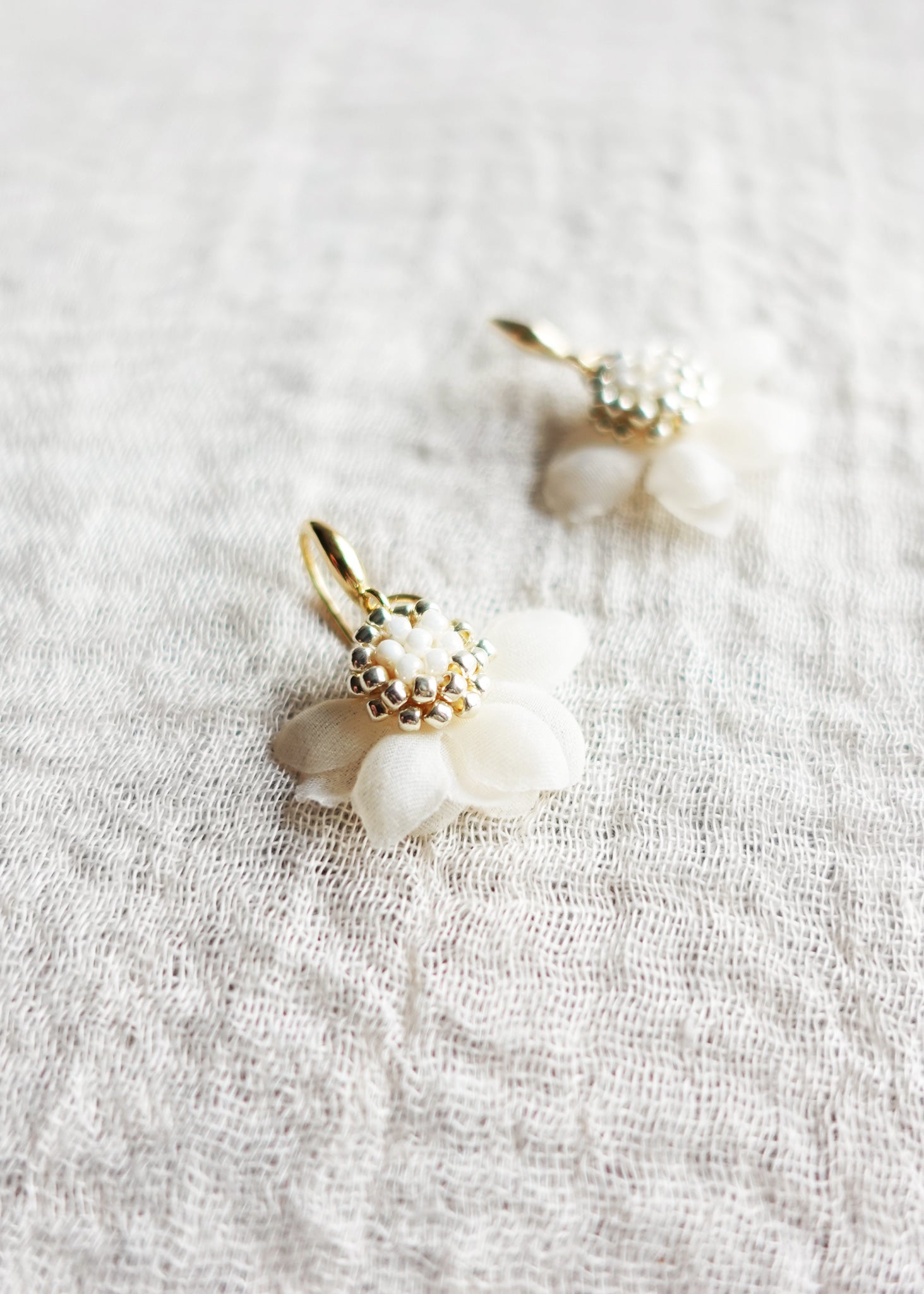 Ethereal Drop Earrings in White Left Bottom